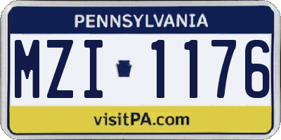 PA license plate MZI1176