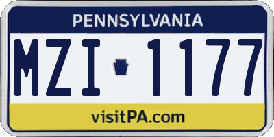 PA license plate MZI1177