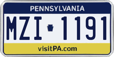 PA license plate MZI1191