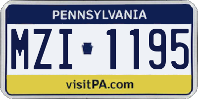 PA license plate MZI1195