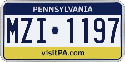 PA license plate MZI1197