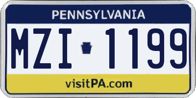 PA license plate MZI1199