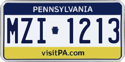 PA license plate MZI1213