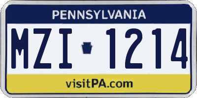 PA license plate MZI1214