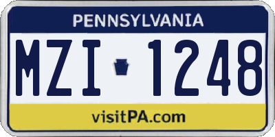 PA license plate MZI1248