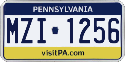 PA license plate MZI1256