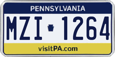 PA license plate MZI1264