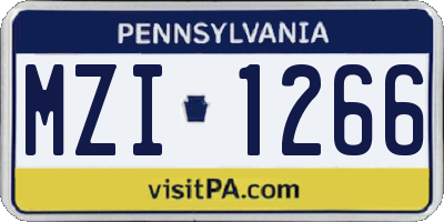 PA license plate MZI1266
