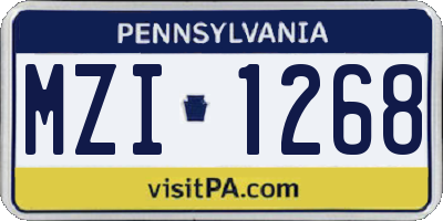 PA license plate MZI1268