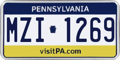 PA license plate MZI1269