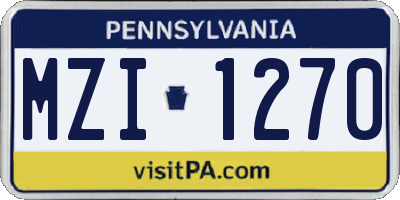 PA license plate MZI1270