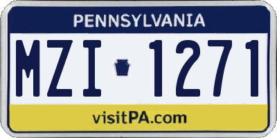PA license plate MZI1271