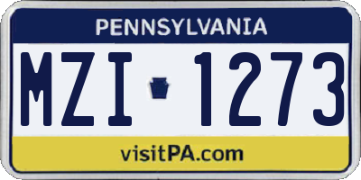PA license plate MZI1273