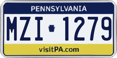 PA license plate MZI1279