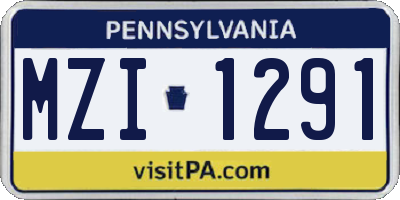 PA license plate MZI1291