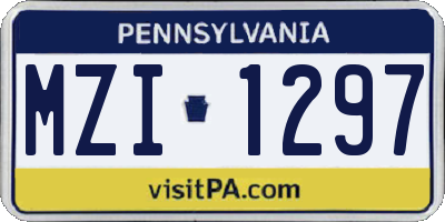 PA license plate MZI1297