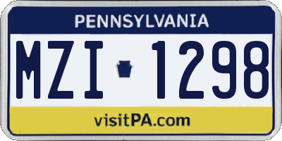 PA license plate MZI1298