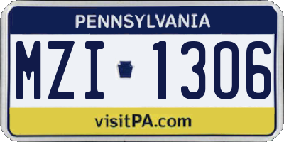 PA license plate MZI1306