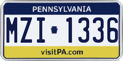 PA license plate MZI1336