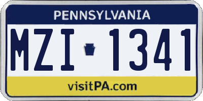 PA license plate MZI1341