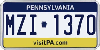 PA license plate MZI1370