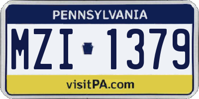 PA license plate MZI1379