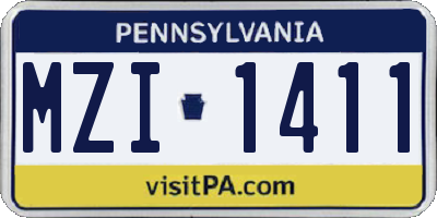 PA license plate MZI1411