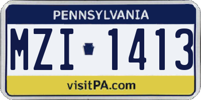 PA license plate MZI1413