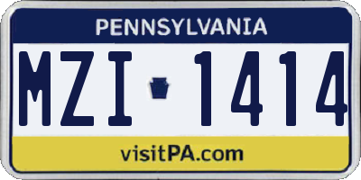 PA license plate MZI1414