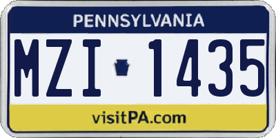 PA license plate MZI1435