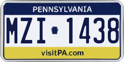 PA license plate MZI1438