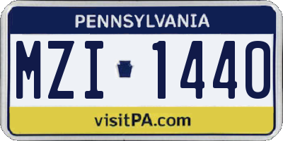 PA license plate MZI1440