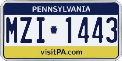 PA license plate MZI1443