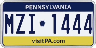 PA license plate MZI1444