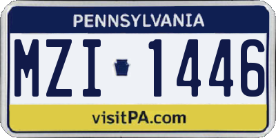PA license plate MZI1446
