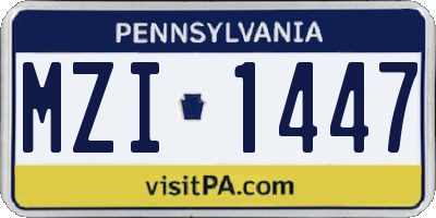 PA license plate MZI1447
