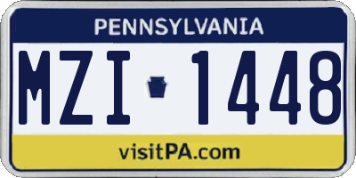 PA license plate MZI1448