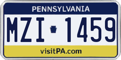 PA license plate MZI1459