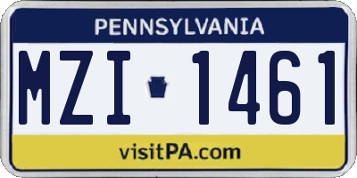 PA license plate MZI1461