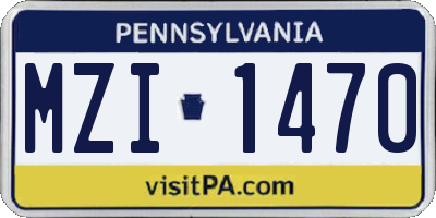PA license plate MZI1470