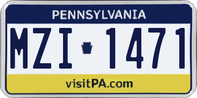 PA license plate MZI1471