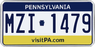 PA license plate MZI1479