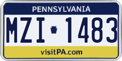 PA license plate MZI1483