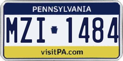PA license plate MZI1484