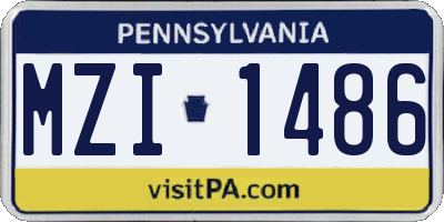 PA license plate MZI1486