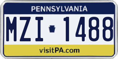 PA license plate MZI1488