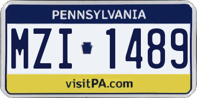 PA license plate MZI1489