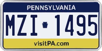 PA license plate MZI1495