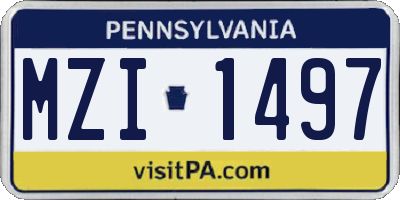 PA license plate MZI1497