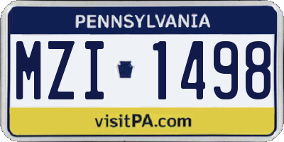 PA license plate MZI1498